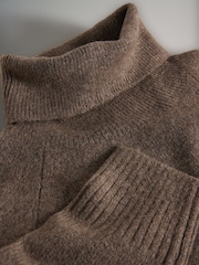 The Set Brown Marl/Charcoal Grey Marl 2 Pack Knitted Roll Neck Jumpers - Image 4 of 5