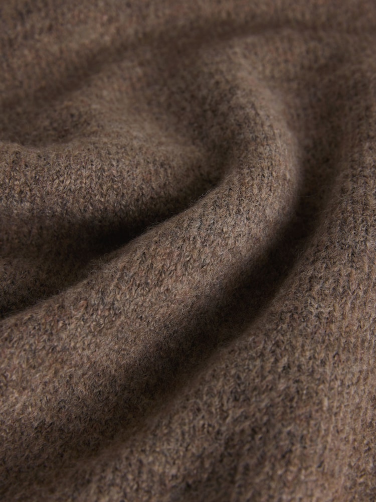 The Set Brown Marl/Charcoal Grey Marl 2 Pack Knitted Roll Neck Jumpers - Image 5 of 5 The Set Brown Marl/Charcoal Grey Marl 2 Pack Knitted Roll Neck Jumpers - Image 5 of 5