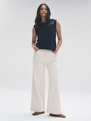 The Set Chocolate Brown/Navy Blue 2 Pack Knitted Vest Tank Tops With Wool - Image 2 of 6