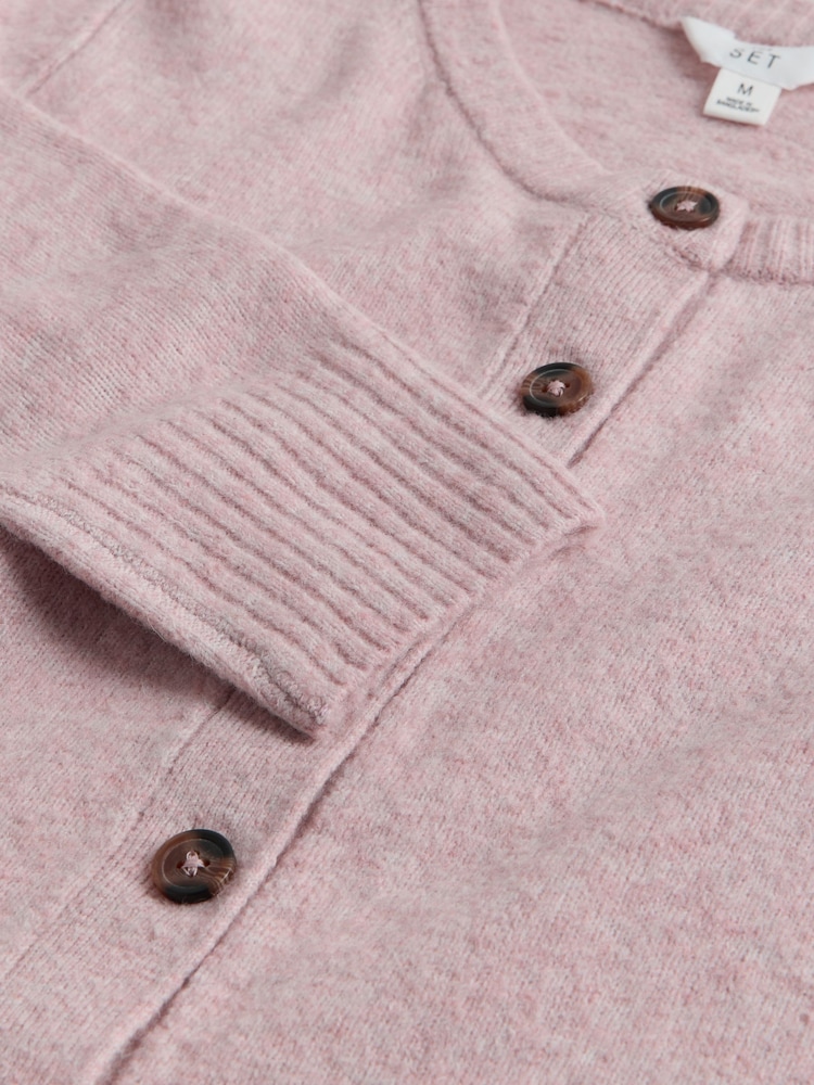 The Set Soft Pink/Chocolate Brown 2 Pack Knitted Cardigans With Wool - Image 8 of 8 The Set Soft Pink/Chocolate Brown 2 Pack Knitted Cardigans With Wool - Image 8 of 8