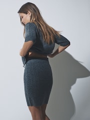 The Set Charcoal Grey Cable/Black Knitted Mini Skirts With Wool 2 Pack - Image 4 of 10