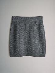 The Set Charcoal Grey Cable/Black Knitted Mini Skirts With Wool 2 Pack - Image 7 of 10