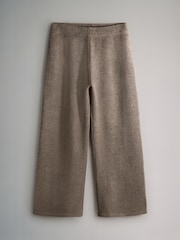 The Set Brown Marl Knitted Hoodie & Wide Leg Joggers Co-ord Set - Image 6 of 6