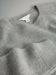 The Set Light Grey Marl Knitted Crew Neck Jumper and Skirt Co-Ord - Image 6 of 6