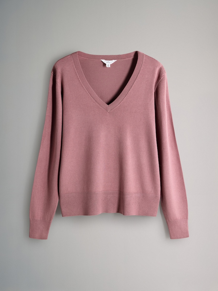 Black/Chocolate Brown/Pink - حزمة من 3 كنزات محبوكة بياقة حرف V من نسيج رقيق من The Set - صورة 2 من 6 Black/Chocolate Brown/Pink - حزمة من 3 كنزات محبوكة بياقة حرف V من نسيج رقيق من The Set - صورة 2 من 6