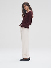 The Set Chocolate Brown/Burgundy/Dark Pink/Taupe Brown 4 Pack 3 Pack Fine Knit Button Through Cardigans - Image 10 of 19