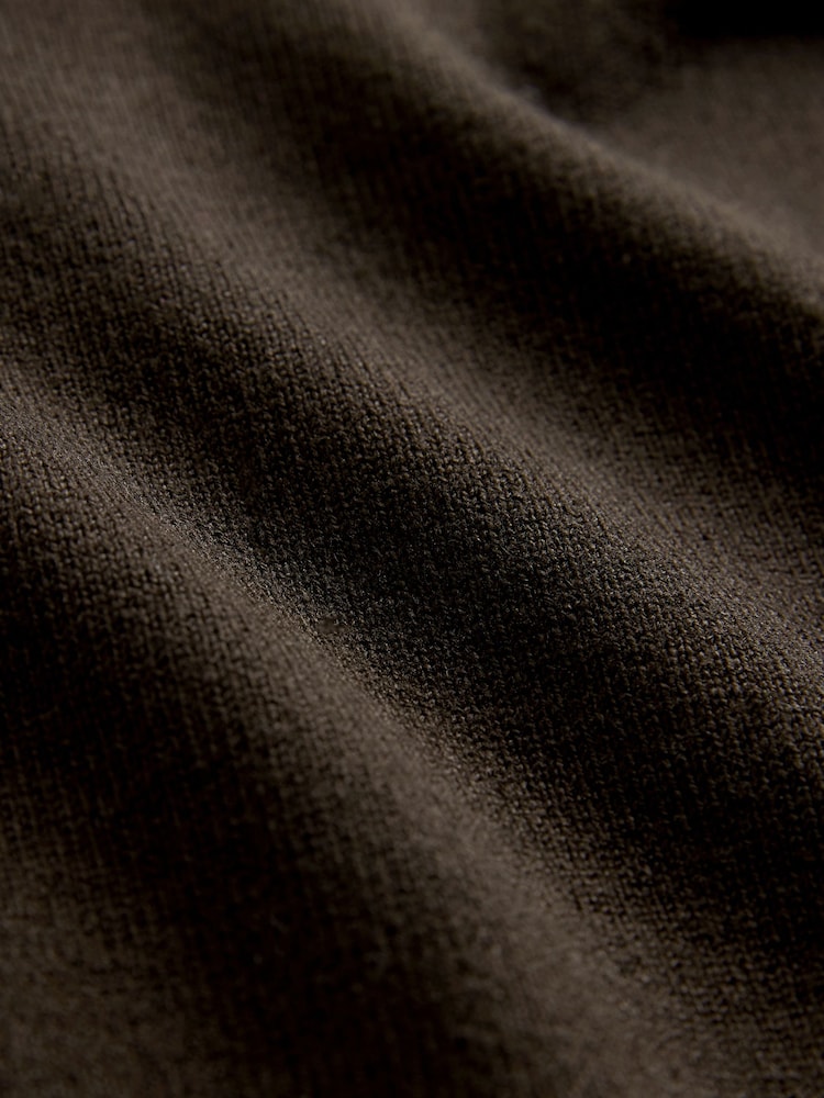 The Set Chocolate Brown/Grey Marl Fine Knit Collared Polo Jumpers 2 Pack - Image 5 of 5