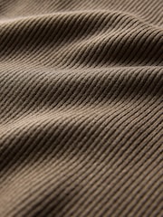 The Set Chocolate Brown/Navy Blue/Taupe Brown 2 Pack Ribbed Polo V-Neck Jumpers - Image 6 of 6