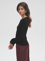 The Set Black/Brown 2 Pack Ribbed Knit Cardigans - Image 3 of 13