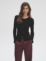 The Set Black/Brown 2 Pack Ribbed Knit Cardigans - Image 4 of 13