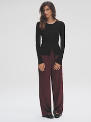 The Set Black/Brown 2 Pack Ribbed Knit Cardigans - Image 7 of 13