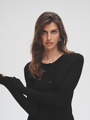 The Set Black/Brown 2 Pack Ribbed Knit Cardigans - Image 8 of 13