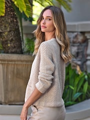 Pure Collection Metallic Mesh Edge To Edge Cardigan - Image 2 of 3