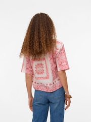 VERO MODA Red Paisley Printed Short Sleeve Shirt - Image 2 of 6