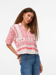 VERO MODA Red Paisley Printed Short Sleeve Shirt - Image 3 of 6
