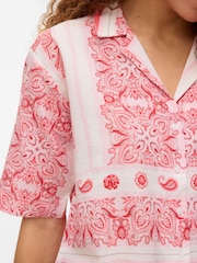 VERO MODA Red Paisley Printed Short Sleeve Shirt - Image 5 of 6
