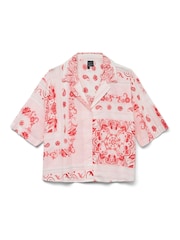 VERO MODA Red Paisley Printed Short Sleeve Shirt - Image 6 of 6