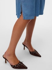 VERO MODA Blue Sleeveless Tencel Tie Belt Dress - Image 4 of 4