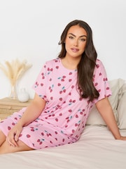 Yours Curve Pink Dipped Back Nightdress 2 Pack - Image 2 of 8