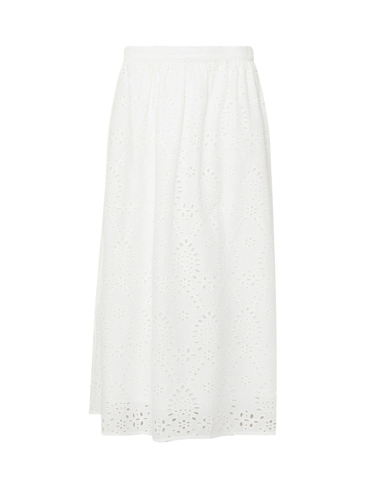 M&Co White Broderie 100% Cotton Midi Skirt - Image 6 of 6