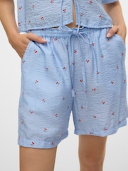 VERO MODA White Cherry Print Tie Waist Shorts - Image 2 of 4