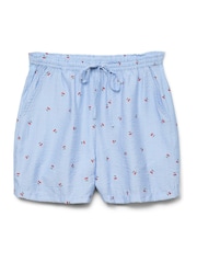 VERO MODA White Cherry Print Tie Waist Shorts - Image 4 of 4