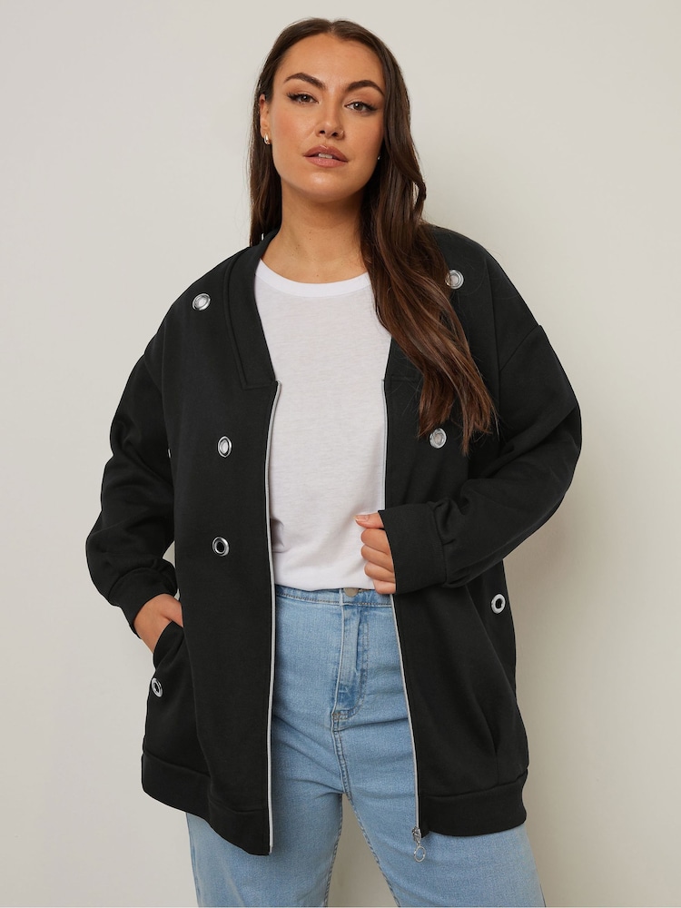 Yours Curve Eyelet Zip Up Jacket - Bild 2 von 5 Yours Curve Eyelet Zip Up Jacket - Bild 2 von 5