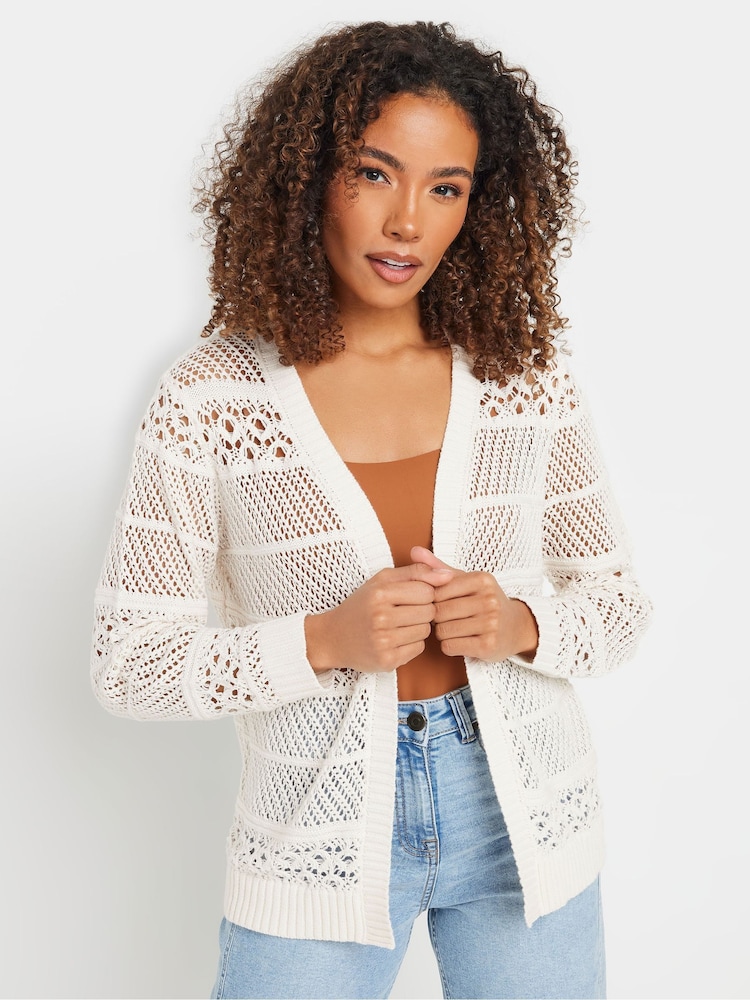 M&Co White Edge To Edge Crochet Cardigan - Image 1 of 5