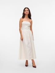 VERO MODA White Lightweight Summer Bandeau Ankle Dress - Image 1 of 6