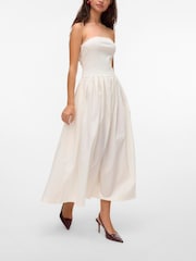 VERO MODA White Lightweight Summer Bandeau Ankle Dress - Image 3 of 6