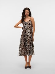 VERO MODA Brown Printed Loose Fit Maxi Dress - Image 1 of 4