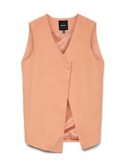 VERO MODA Orange One Button Asymetric Lined Waistcoat - Image 6 of 6