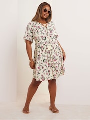 Yours Curve Natural Desert Dress - Image 1 of 6