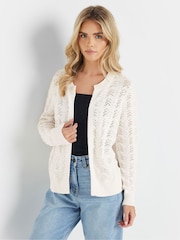 M&Co Natural Petite Pointelle Wavy Cardigan - Image 1 of 4