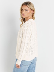 M&Co Natural Petite Pointelle Wavy Cardigan - Image 3 of 4