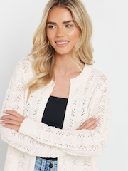 M&Co Natural Petite Pointelle Wavy Cardigan - Image 4 of 4