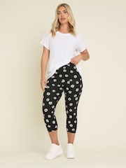 Yours Curve Black Cropped Leggings 2 Pack - Image 3 of 7