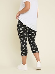 Yours Curve Black Cropped Leggings 2 Pack - Image 4 of 7
