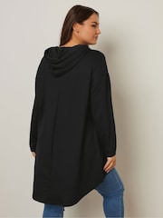 Yours Curve Black Dipped Back Swing Hoodie - Image 4 of 5