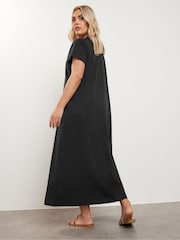 Yours Curve Black A Line Flare 100% Cotton Dress - Image 3 of 5