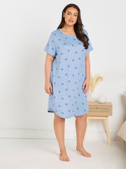 Yours Curve Black Dipped Back Nightdress 2 Pack - Image 3 of 8