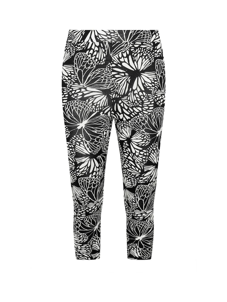 Yours Curve Black chrome Cropped Leggings 2 Pack - Image 6 of 6