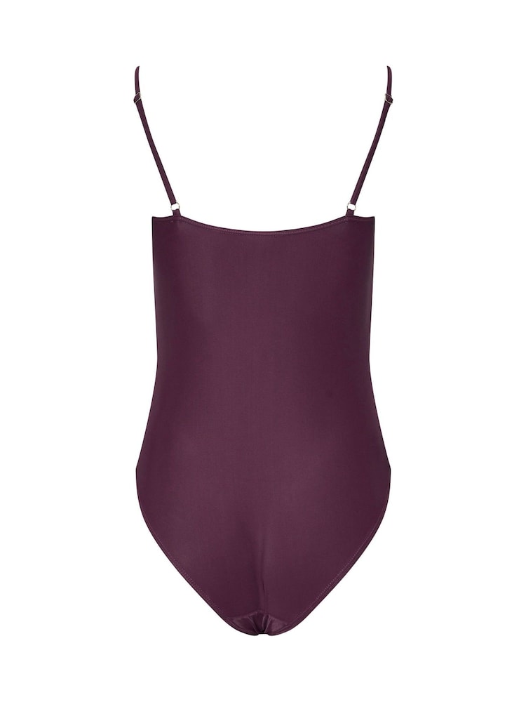 Long Tall Sally Red Raffia Buckle Swimsuit - Image 7 of 7