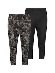 Yours Curve Grey Cropped Leggings 2 Pack - Image 6 of 8