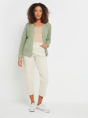 M&Co Green Edge To Edge Crochet Cardigan - Image 2 of 4
