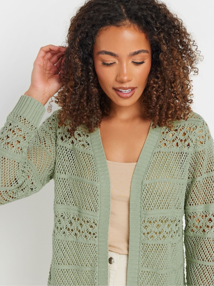 M&Co Green Edge To Edge Crochet Cardigan - Image 4 of 4