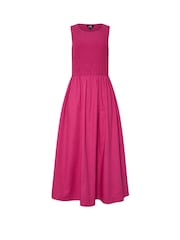 Long Tall Sally Pink 100% Cotton Shirred Midi Dress - Image 1 of 1