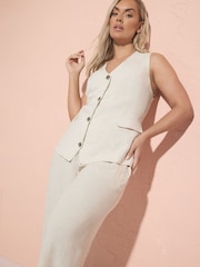 Yours Curve Natural Elongated Waistcoat - Image 2 of 8
