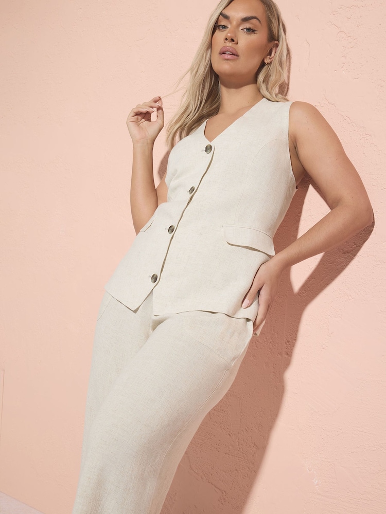 Yours Curve Natural Elongated Waistcoat - Image 2 of 8