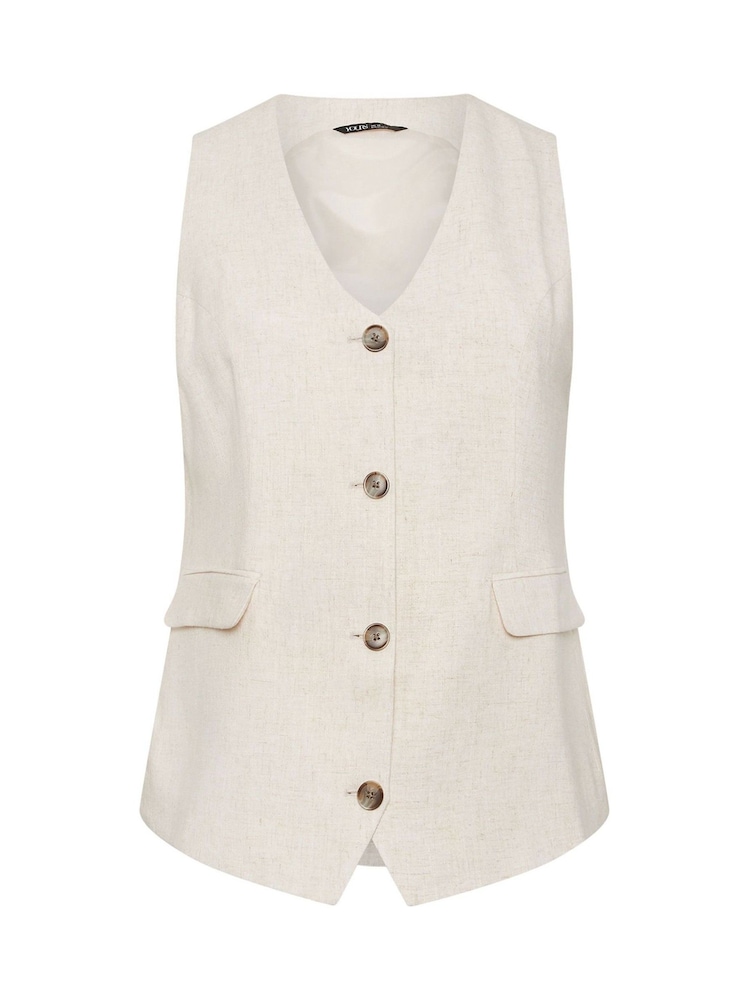 Yours Curve Natural Elongated Waistcoat - Image 8 of 8